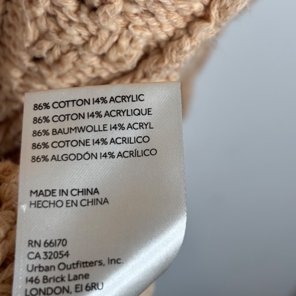 Free People Sweater L Isla Cable Knit Tunic Oversized Slouchy Boho Fisherman Tan - Picture 9 of 13